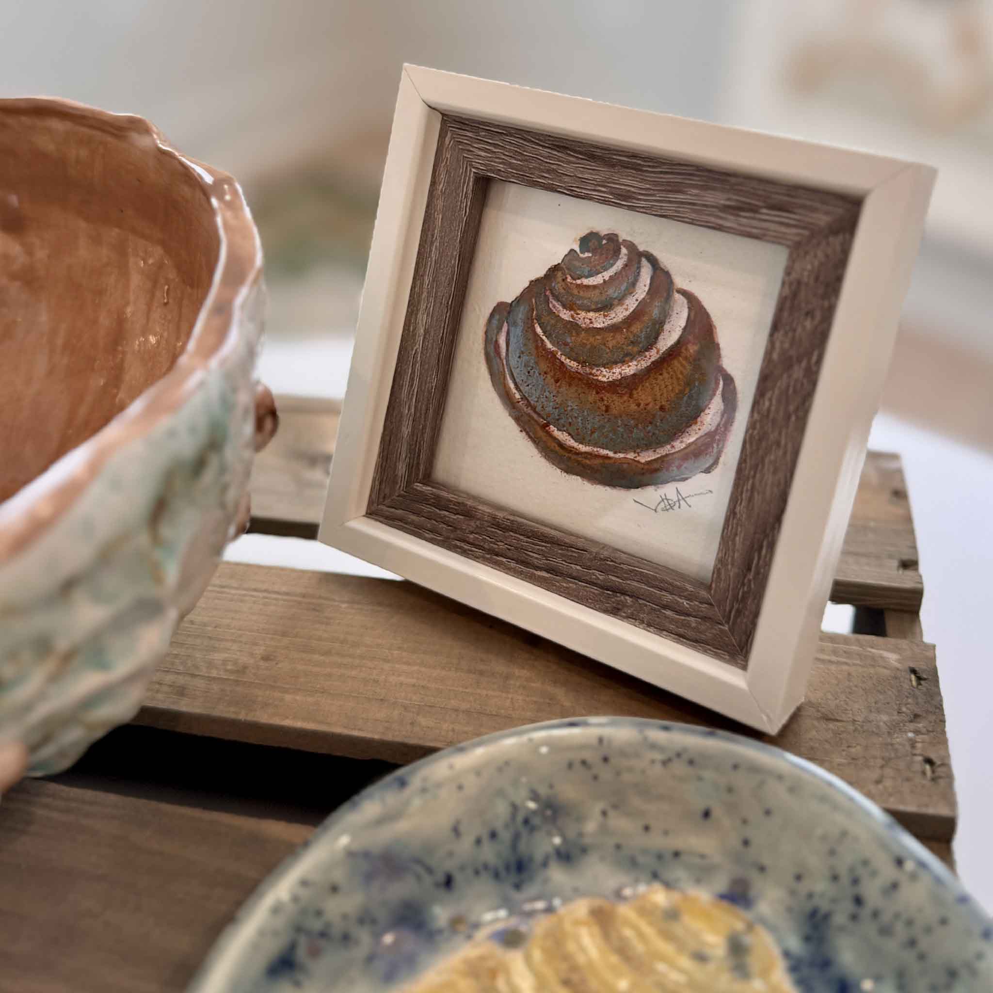 Pawleys Island shell original art watercolor painting art pottery