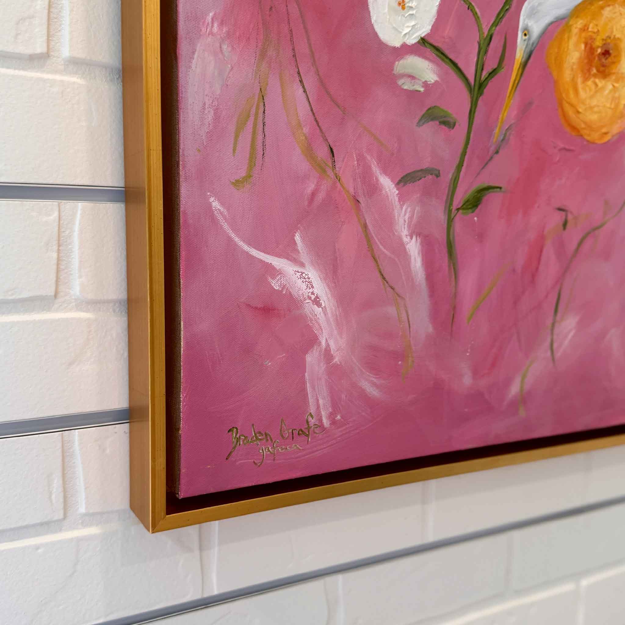 birds flowers abstract original art in Pawleys Island local artist