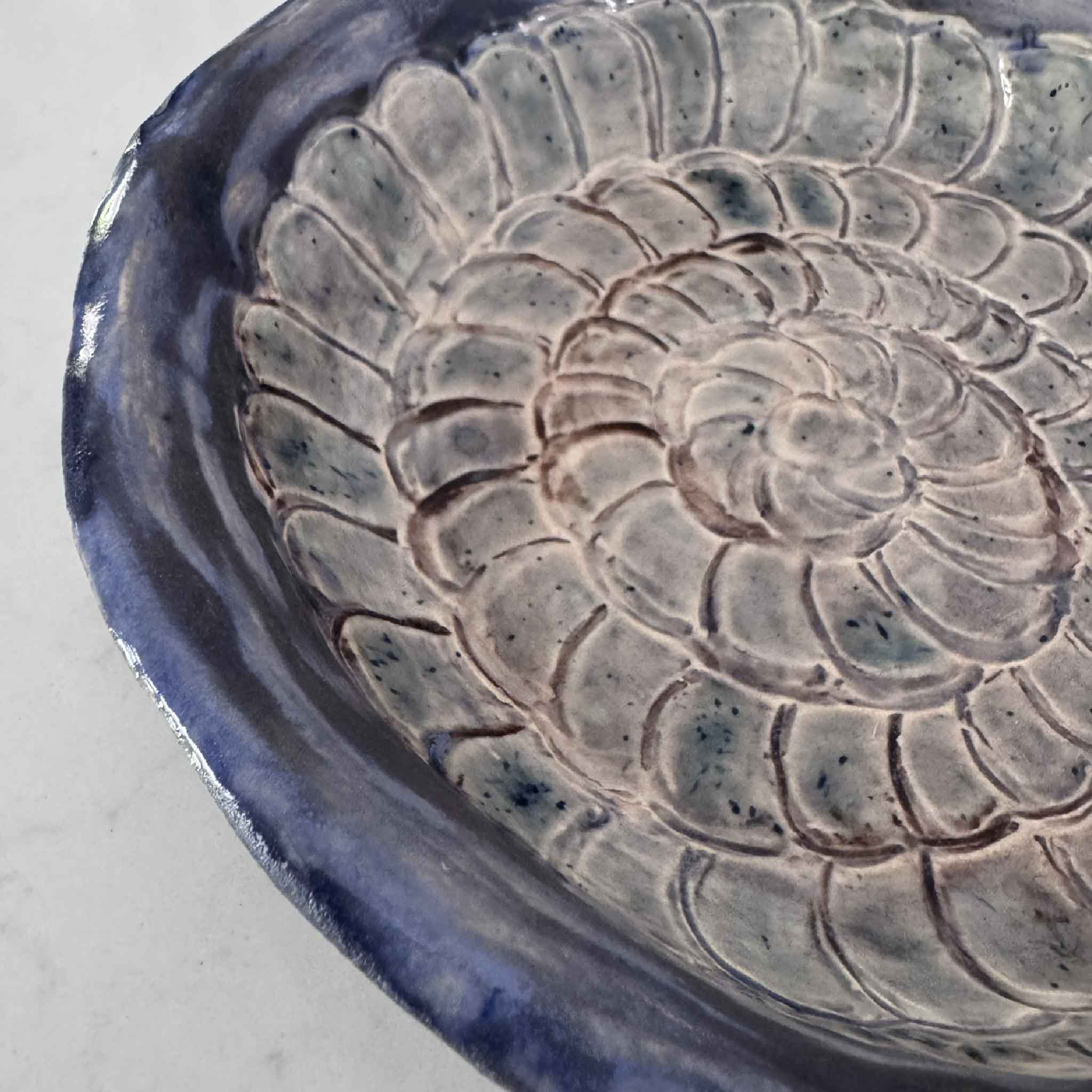 coastal blue pottery dish