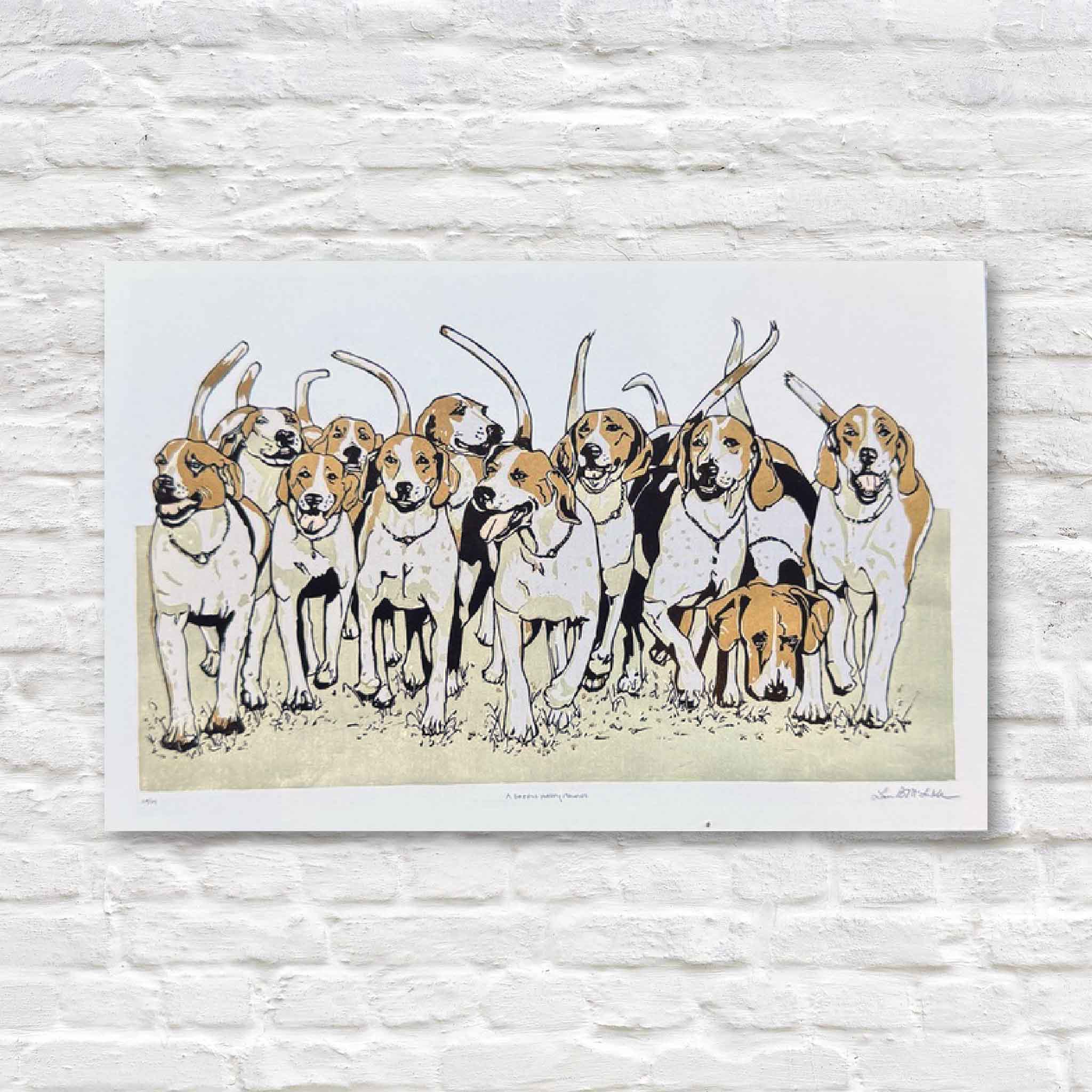 Set of five Laurie McIntosh postcards featuring Jelly Dance, Git Dat Net, Nelli Pelli, A Dozen Happy Hounds, and White Pelicans from her original linocut reduction series, printed on matte cardstock.