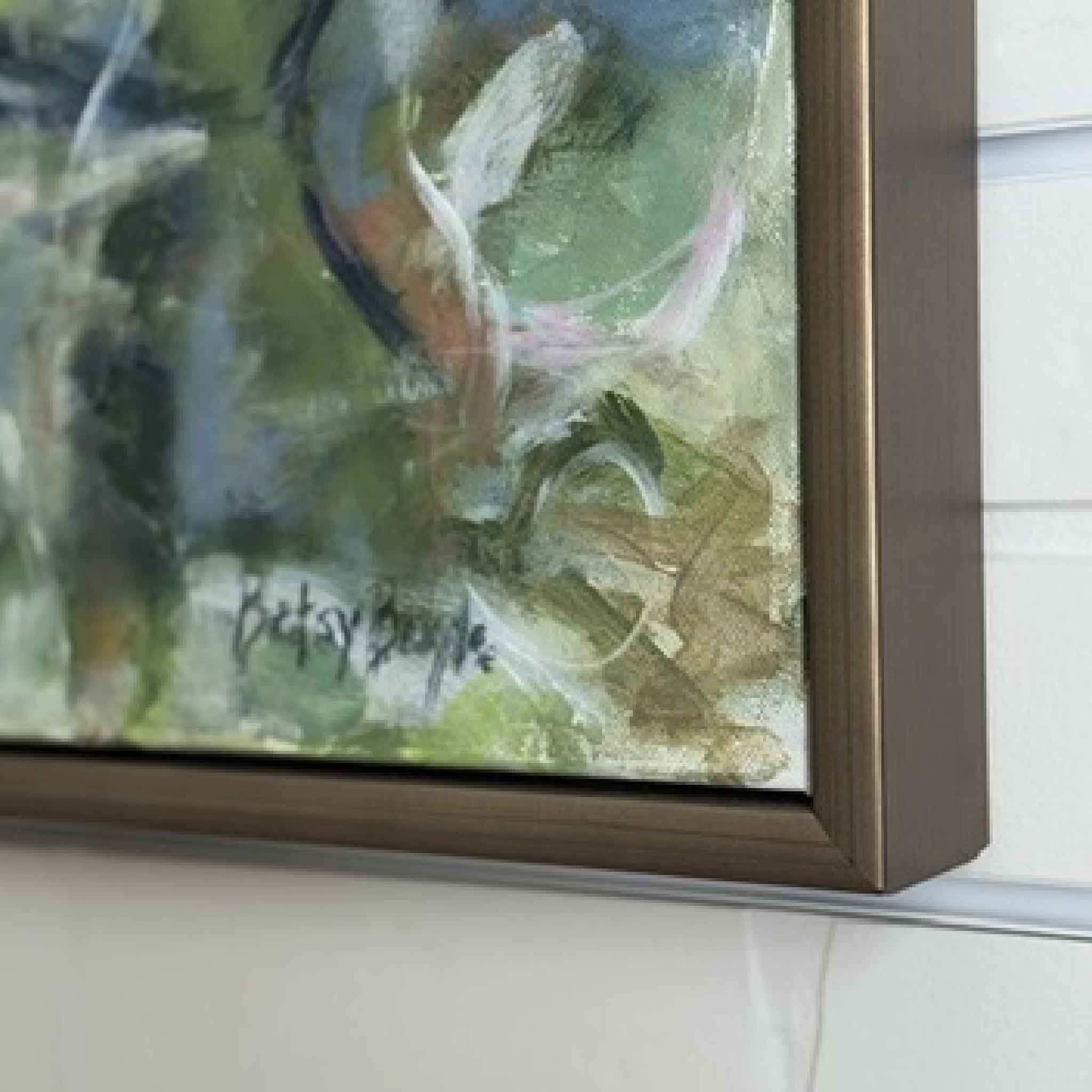 signature of artist Betsy Boyle on her acrylic original framed artwork