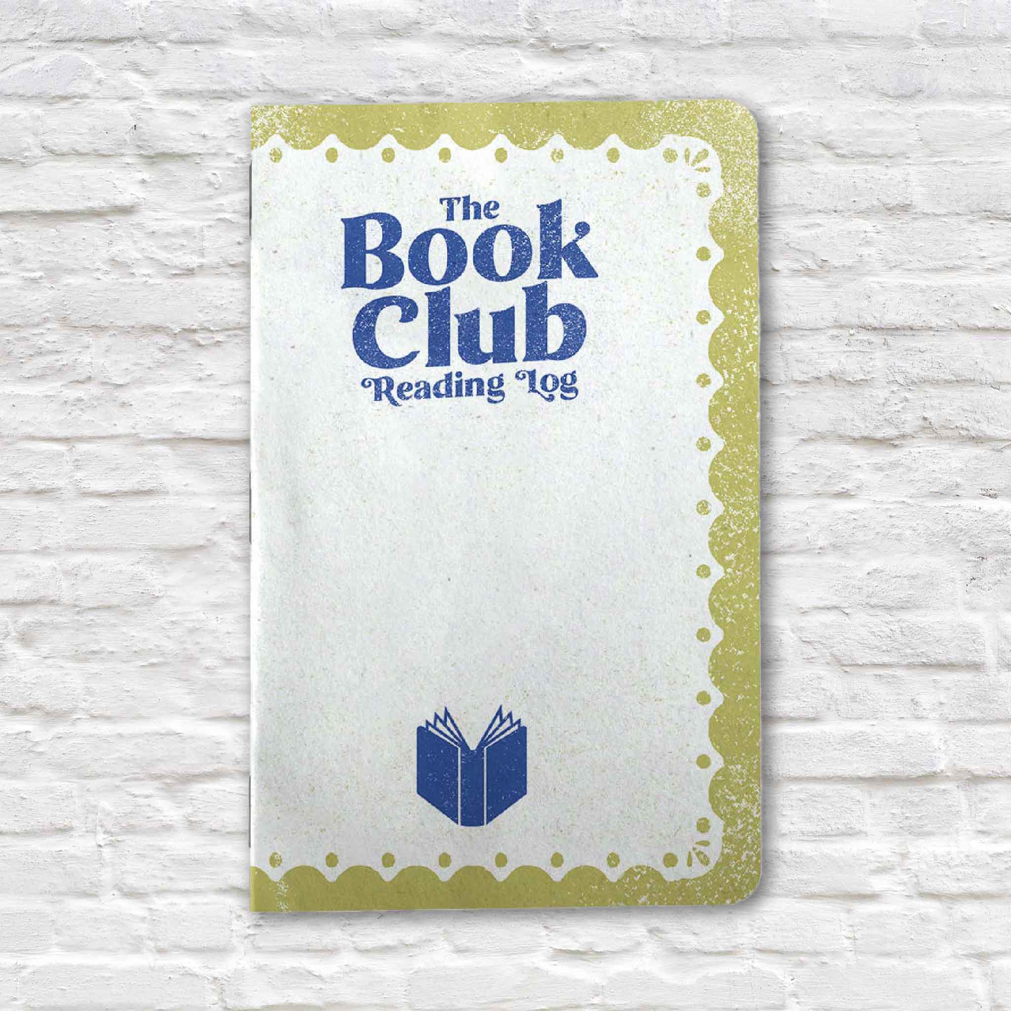 Book Club Reading Log Book 5x7 journal for book lovers featuring custom pages for tracking books read, ratings, favorite quotes, reviews, and book club discussions available at Gray Man Gallery in Pawleys Island, South Carolina.