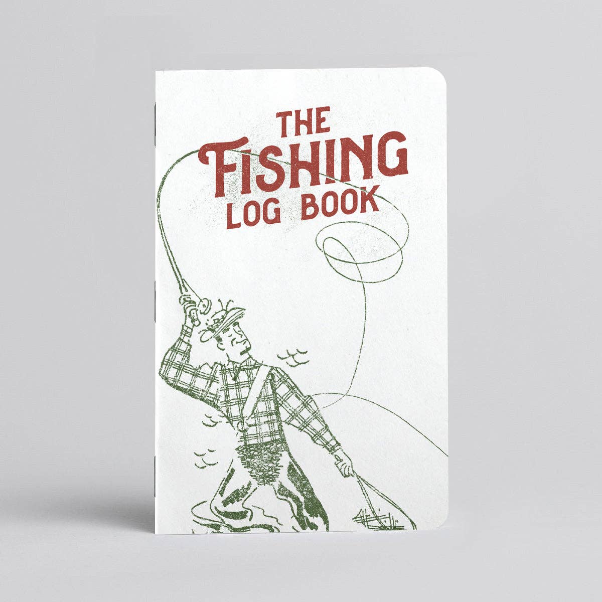 Pocket-sized Fishing Log Book designed for tracking fishing adventures, favorite catches, weather conditions, bait used, and fishing stories. Compact fishing journal gift for anglers, fishermen, and outdoor enthusiasts available at Gray Man Gallery.