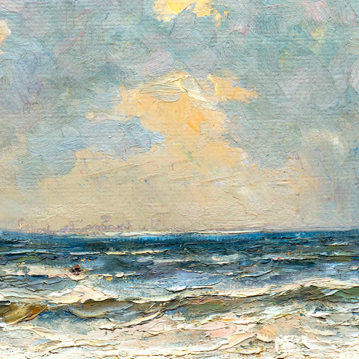 The Showstopper Collection cover shot featuring an abstract impressionist sea painting with thick brushstrokes, deep blue water, and white foam