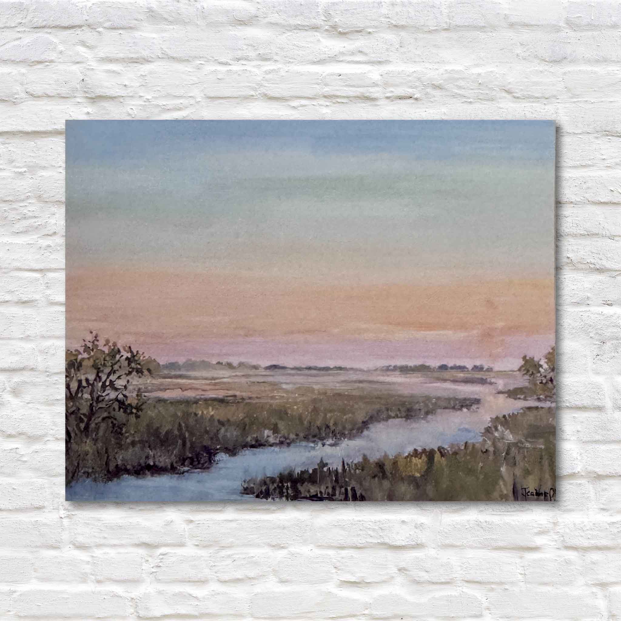 True Love Lowcountry notecard featuring a soft marshscape by local artist Jeanne O’Neal, available at Gray Man Gallery in Pawleys Island, South Carolina.