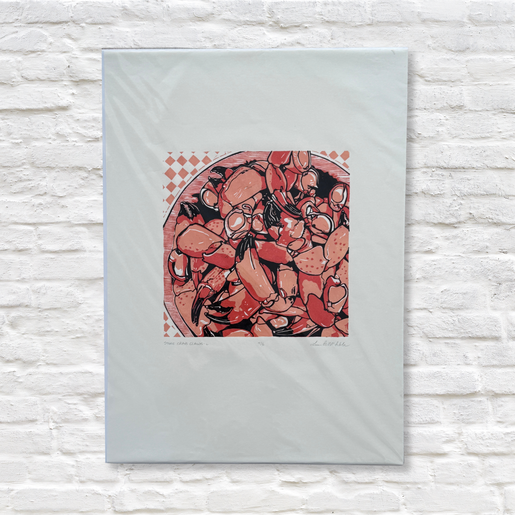 Gray Man Gallery_crab linocut artwork