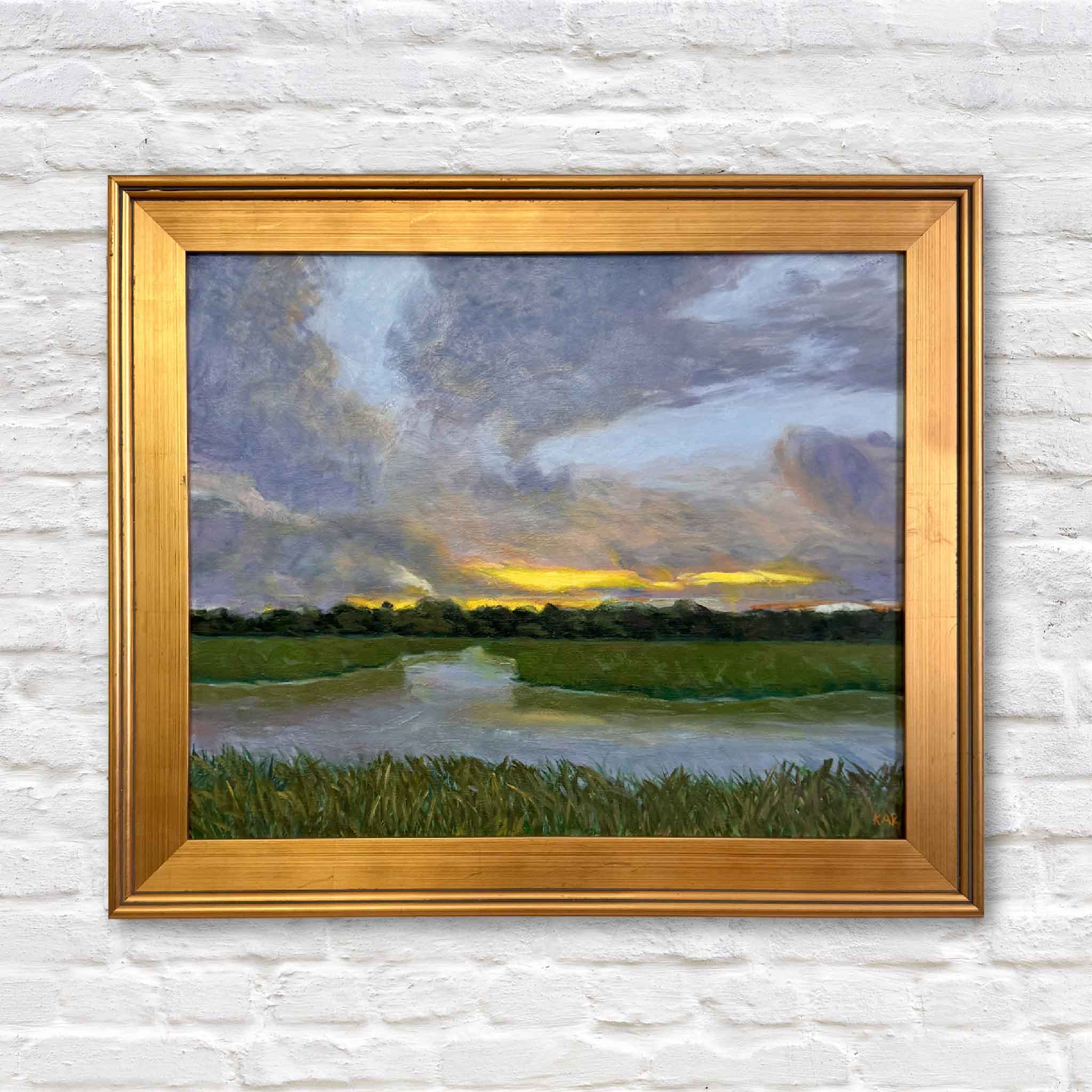 lowcountry marsh painting sunset Pawleys Island