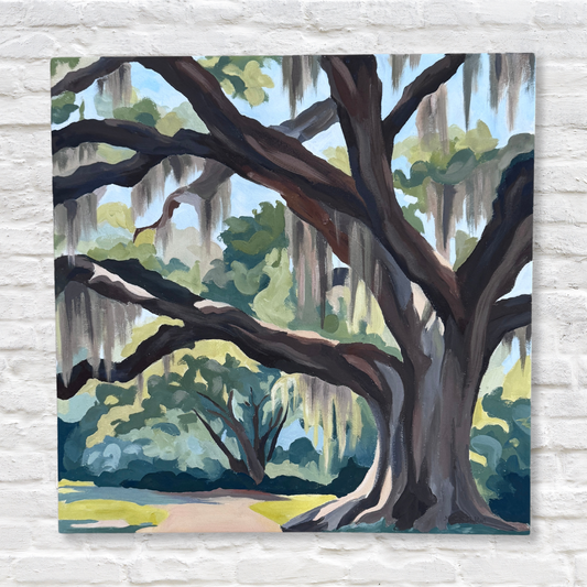 Gray Man Gallery_lowcountry tree acryl gouache artwork