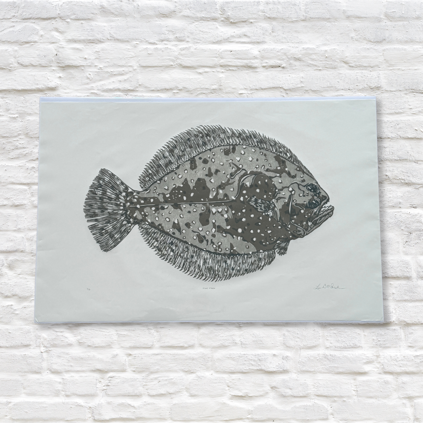 Gray Man Gallery_flounder linocut artwork