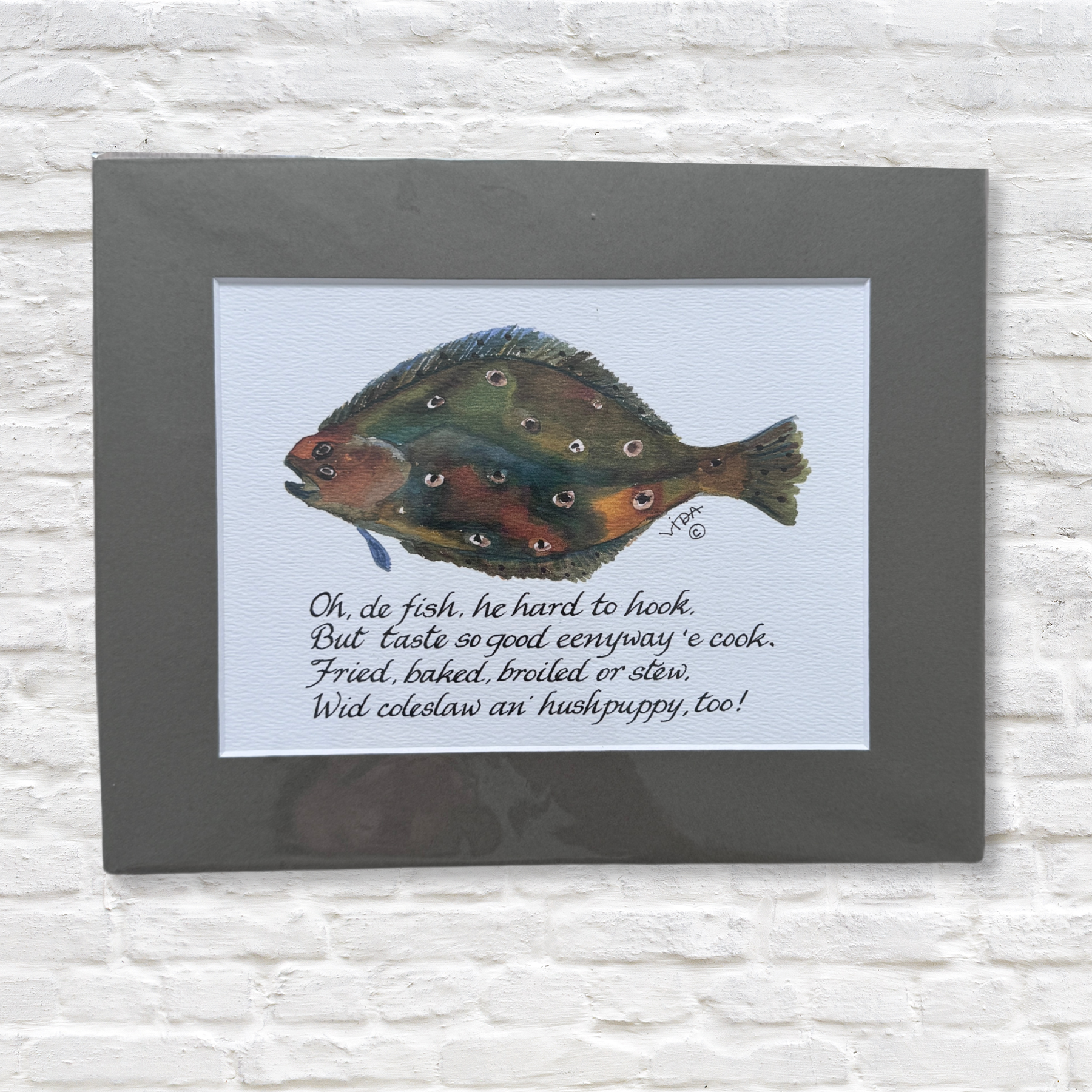 Gray Man Gallery_gullah flounder print