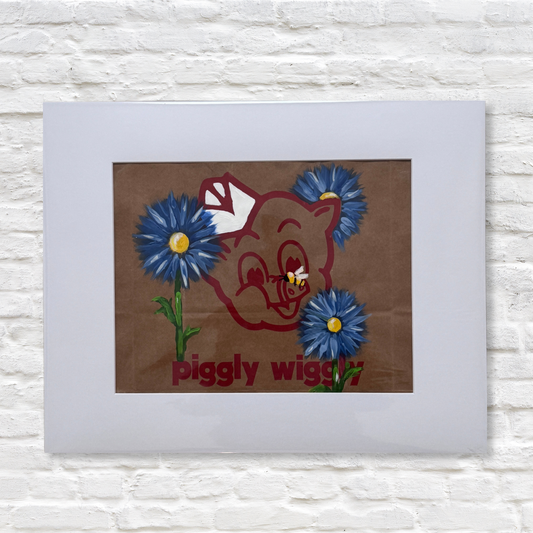 Gray Man Gallery_ flower painting on piggly wiggly bag