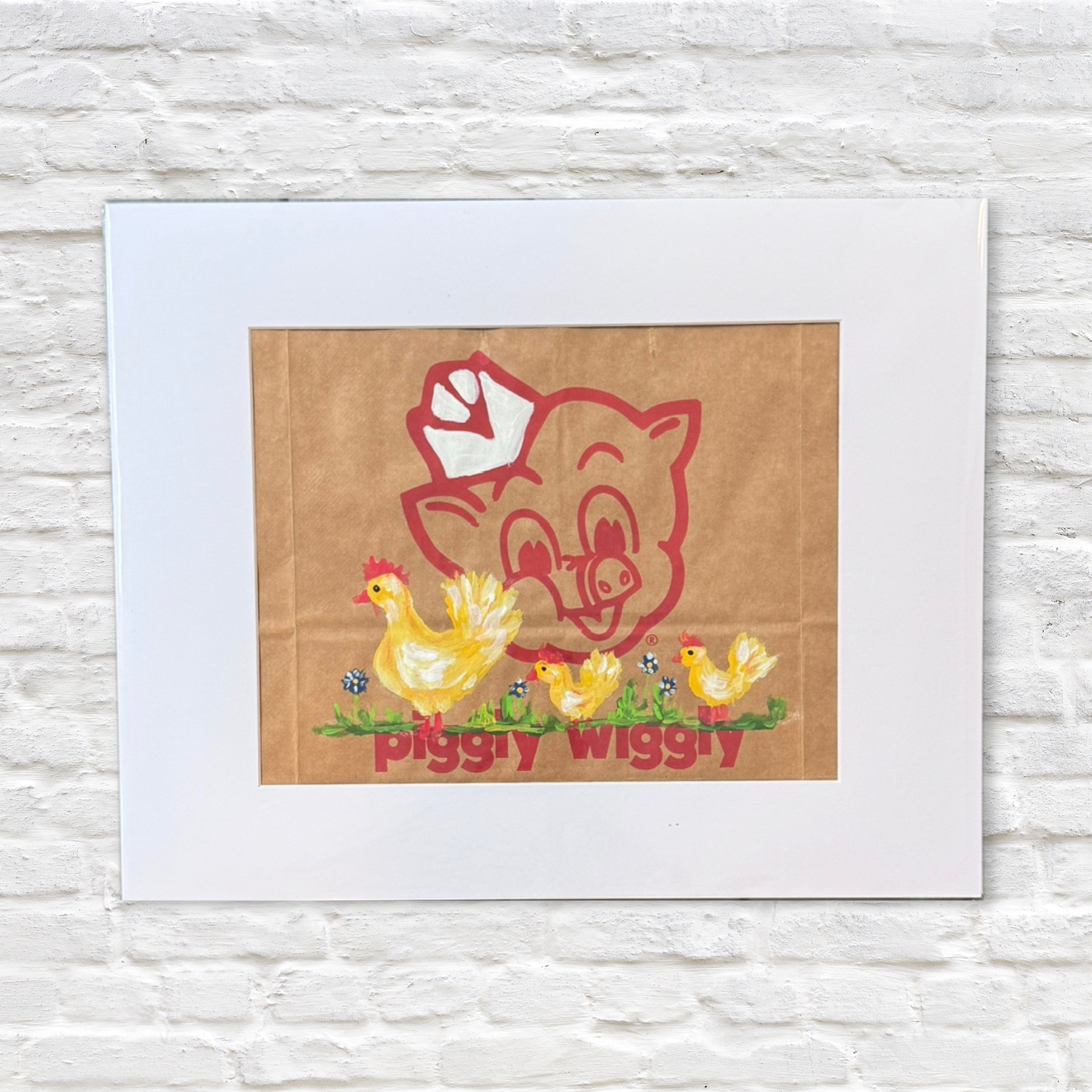 chicken painting on piggly wiggly bag