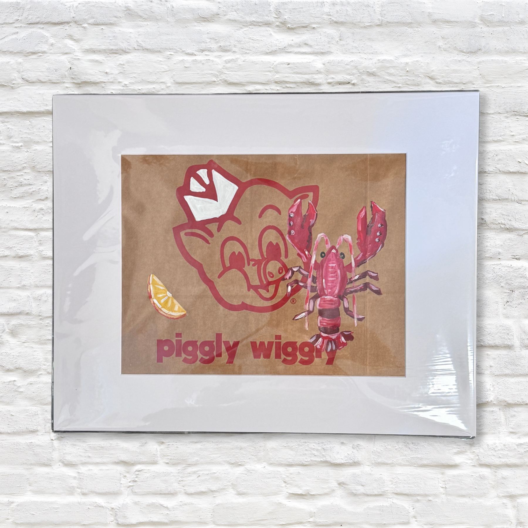 Gray Man Gallery_lobster painting on piggly wiggly bag