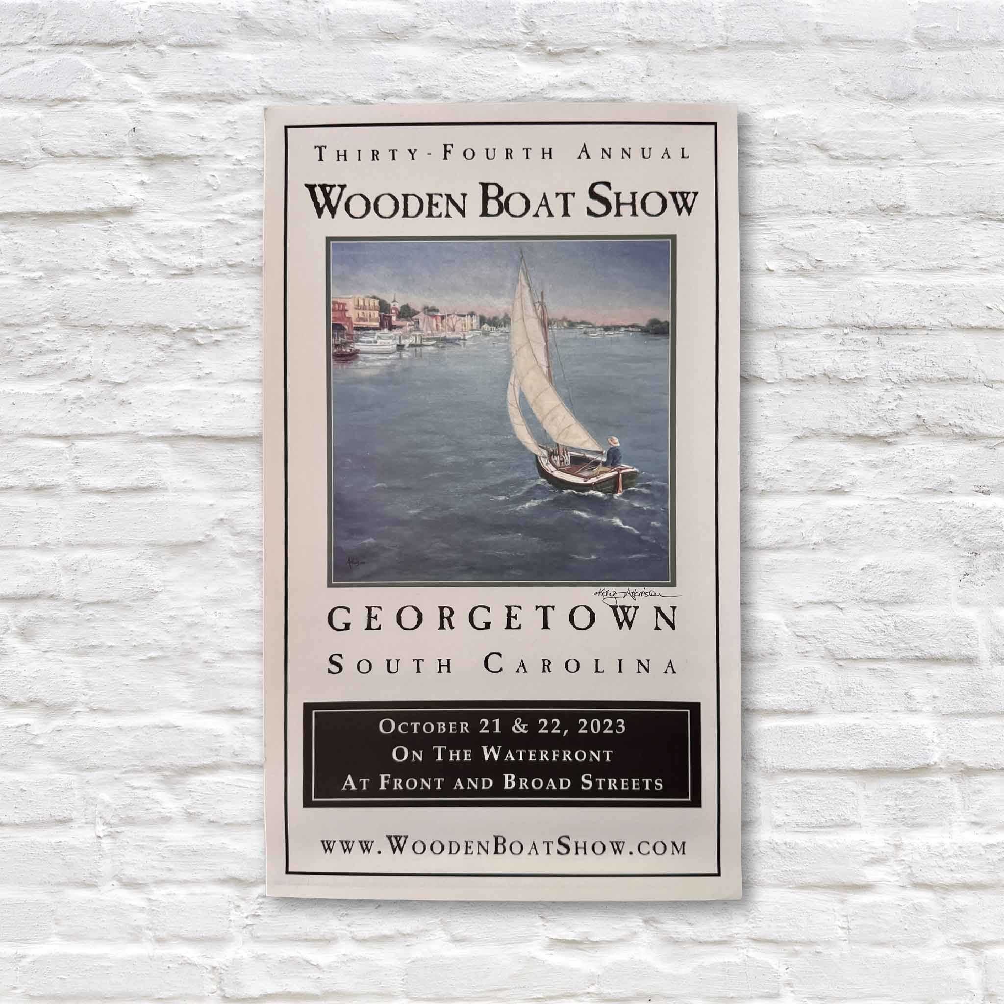 Georgetown wooden boat show poster signed by the artist