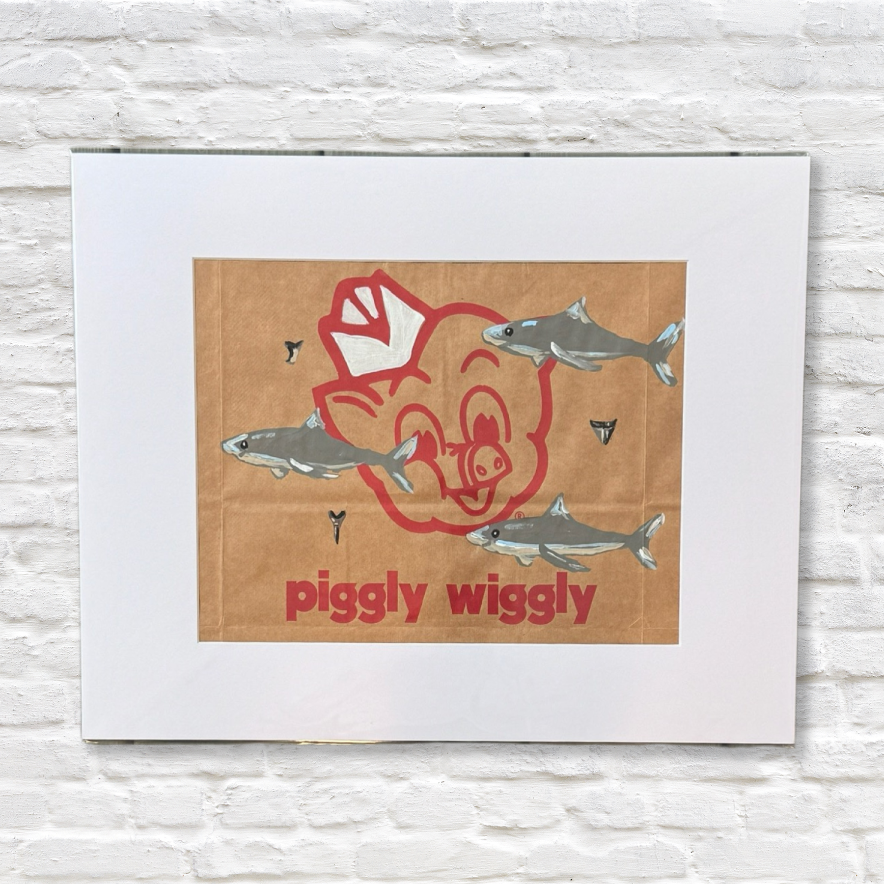 shark painting on piggly wiggly bag