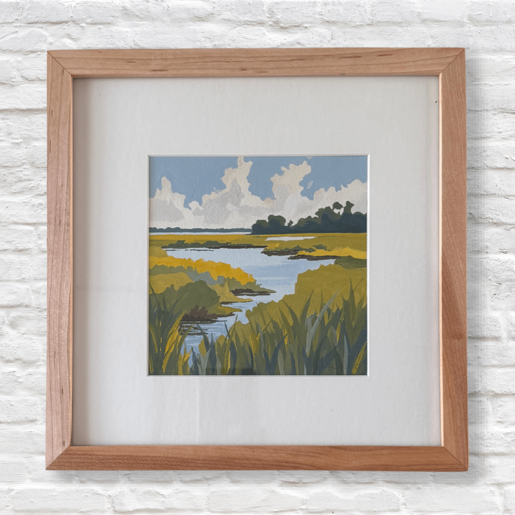 acryl goauche artwork of lowcountry marsh