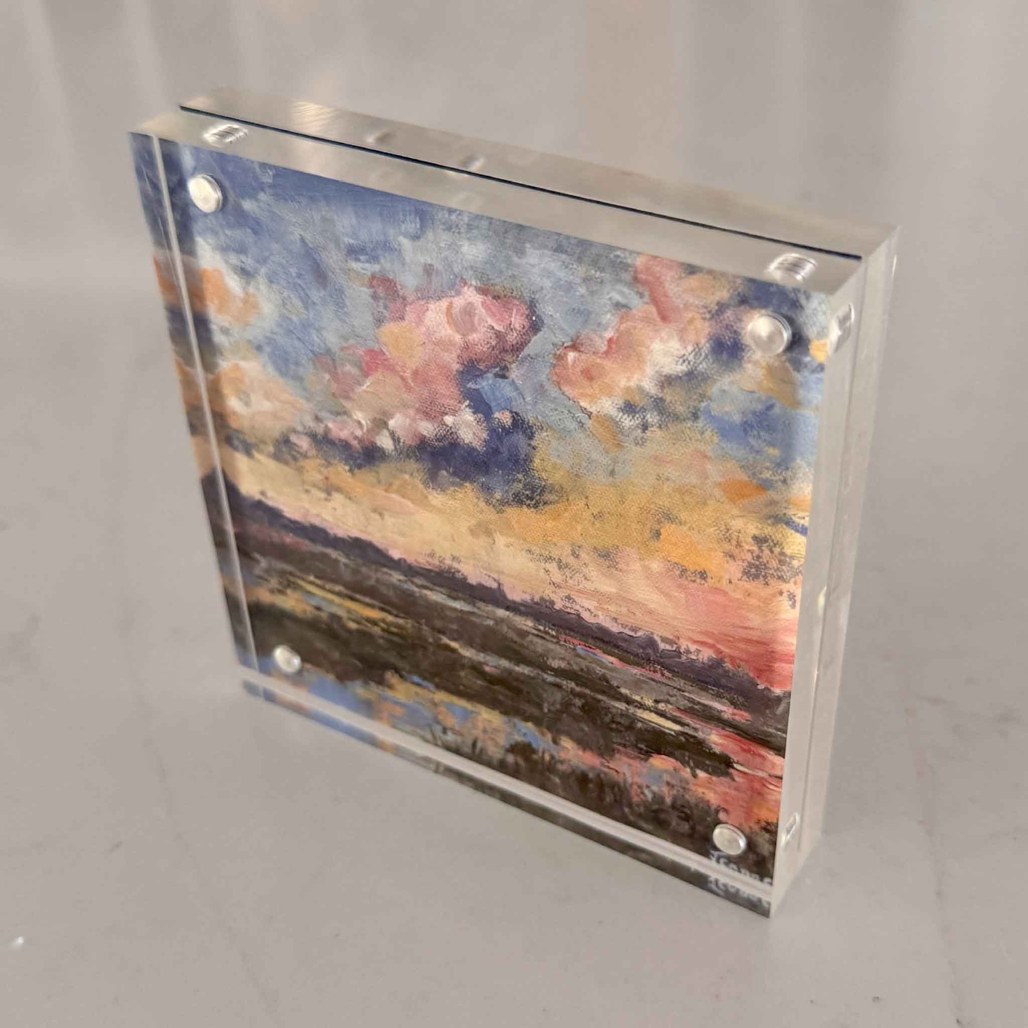 Painting of lowcountry marsh in an acrylic frame