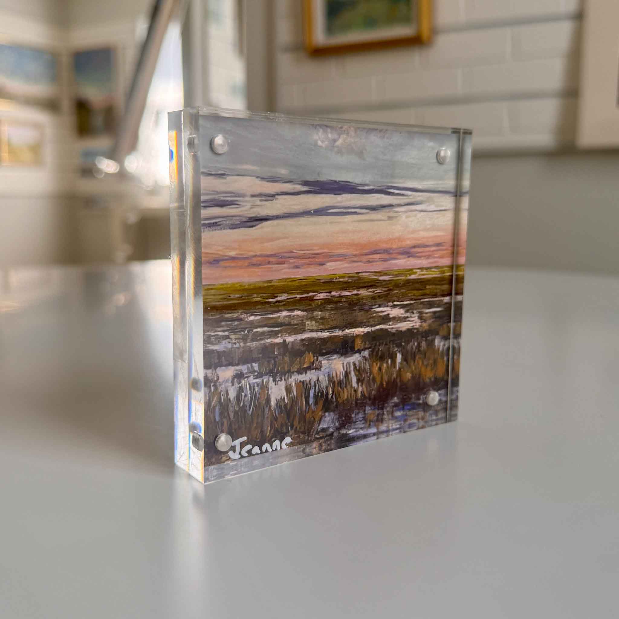 Acrylic framed painting of lowcountry marsh