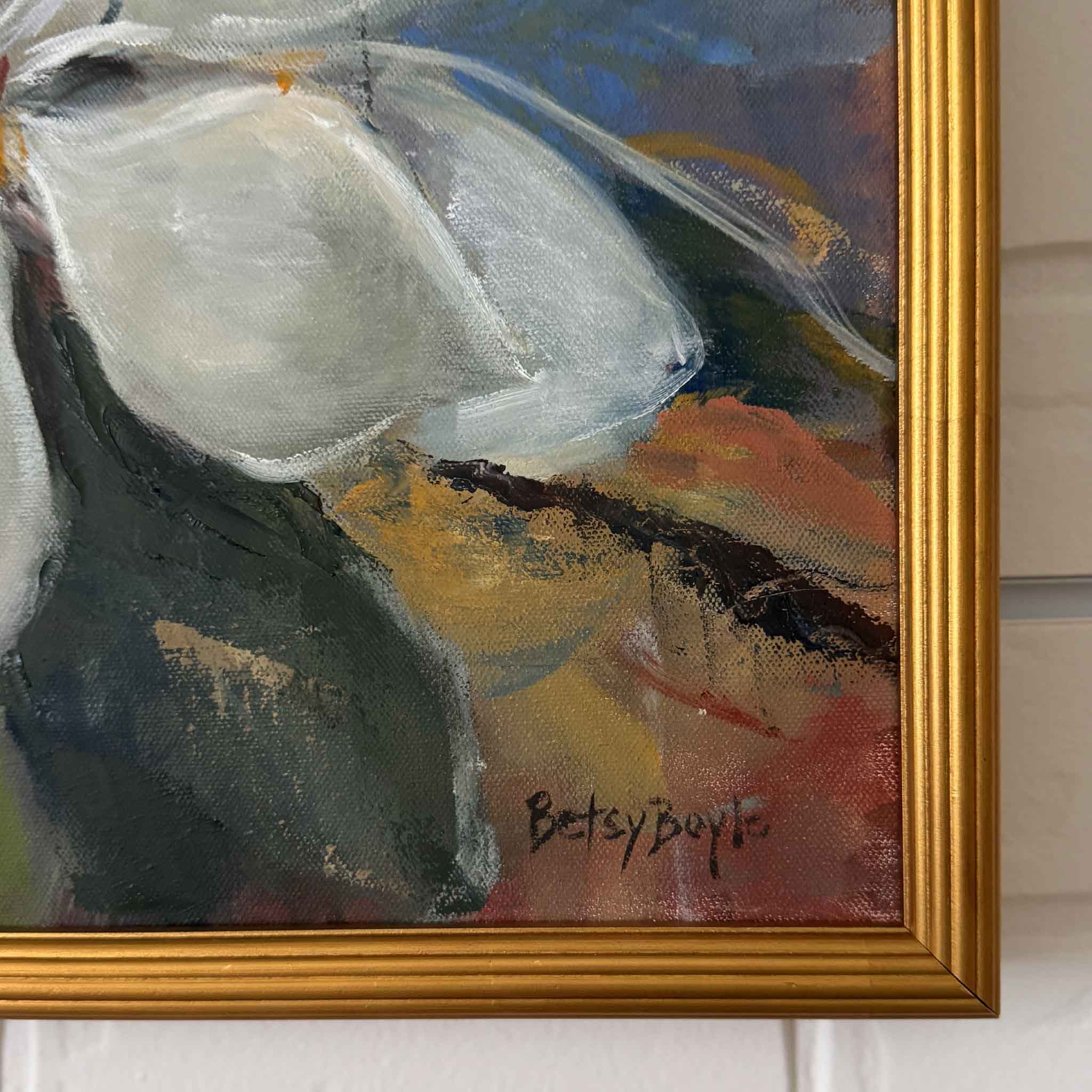 Perfect and Pure is an original oil painting by Betsy Boyle, available exclusively through Gray Man Gallery.