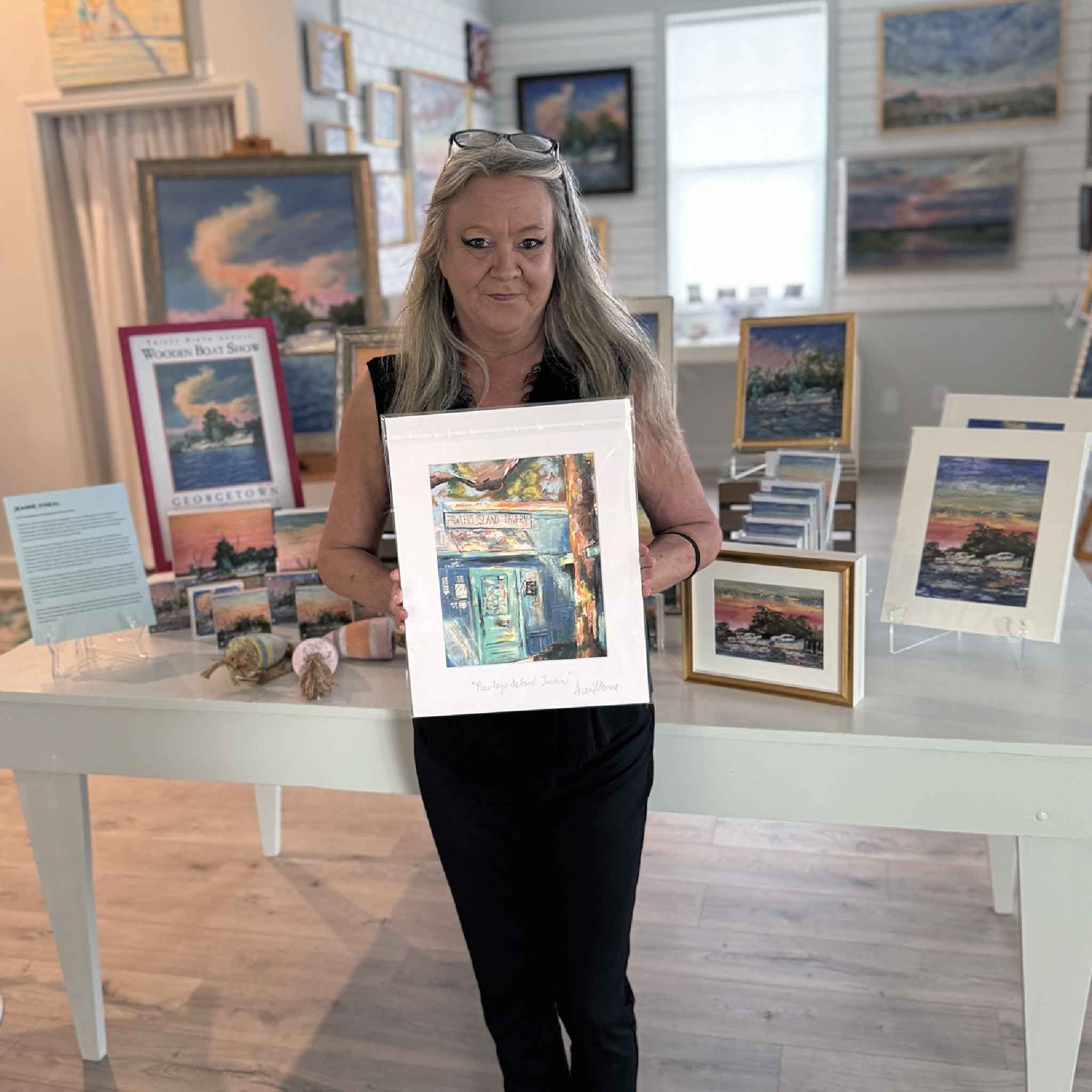 Pawleys Island Tavern’ matted 11x14 art print by Susan Moore featuring the iconic PIT building on Pawleys Island.