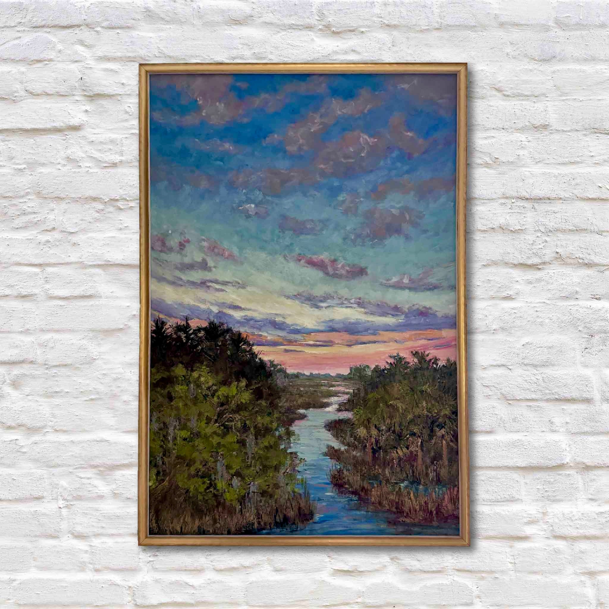 lowcountry marsh painting framed
